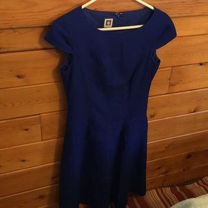 Blue Anne Klein Cap Sleeve Work Dress